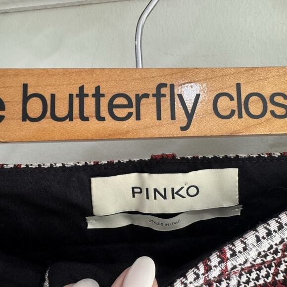 Pinko Houndstooth Print Trousers Made In Italy Size US 6 CP - Picture 5 of 5